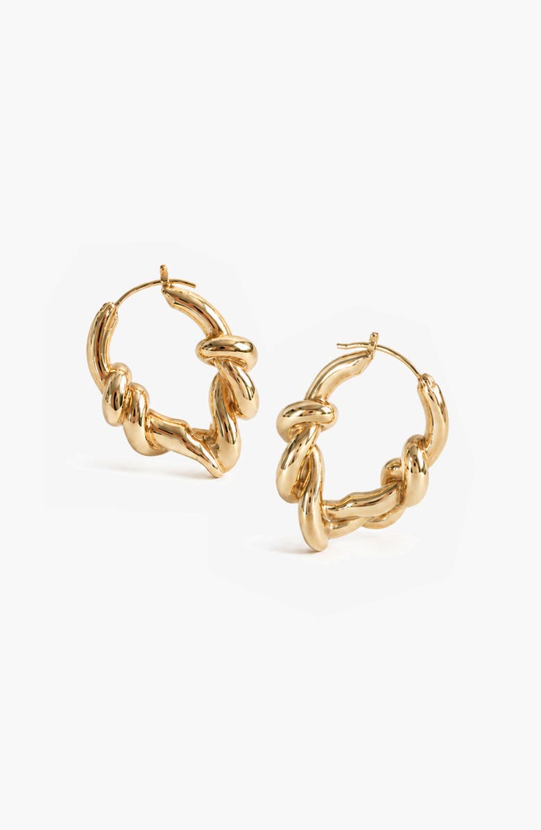 YOJ Knotted Maxi Hoops In Gold, Alternate, color, Gold