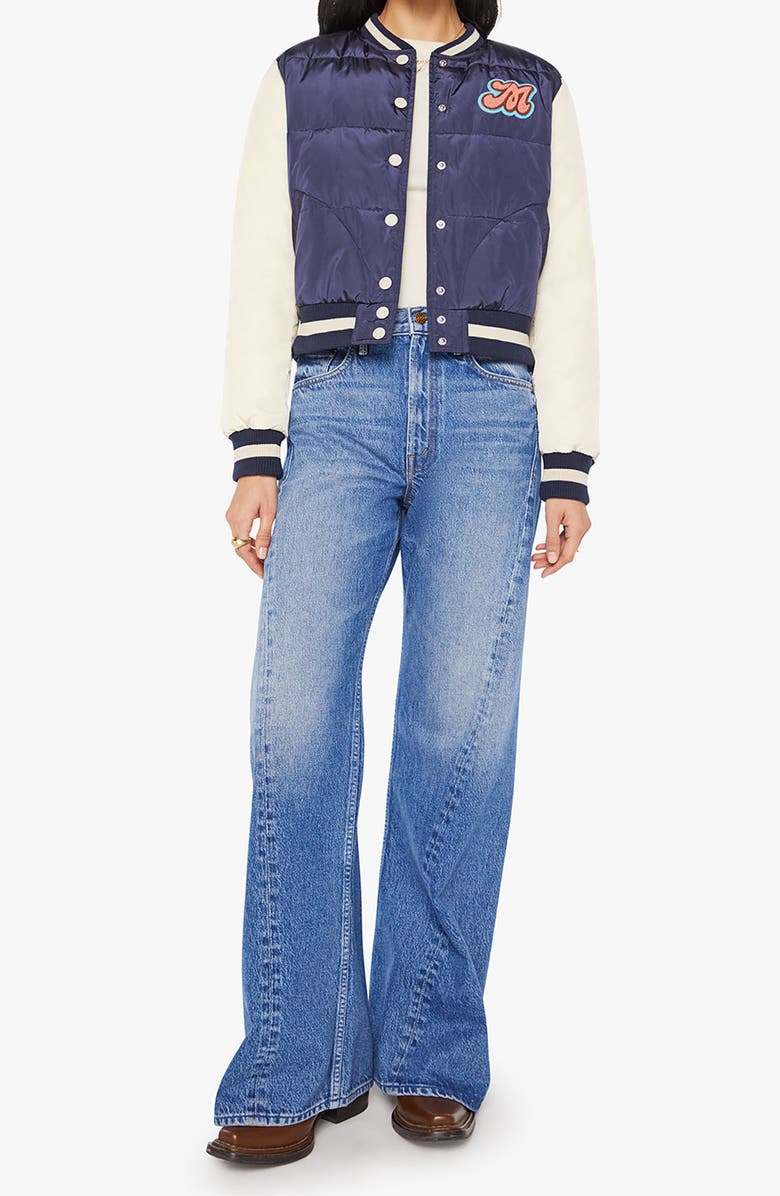 MOTHER Pillow Talk Quilted Letterman Jacket, Alternate, color, Second String