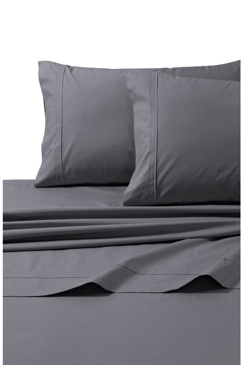 300 Thread Count Cotton Percale Sheet Set, Alternate, color, GREY