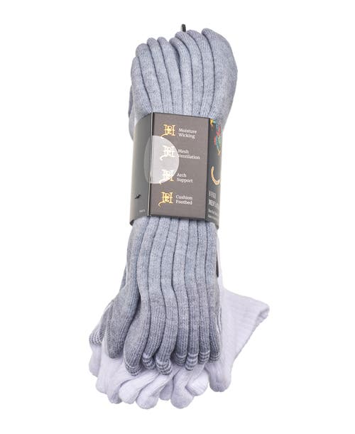 Ed Hardy Athletic Half Cushion Quarter Sock 8-pack In White