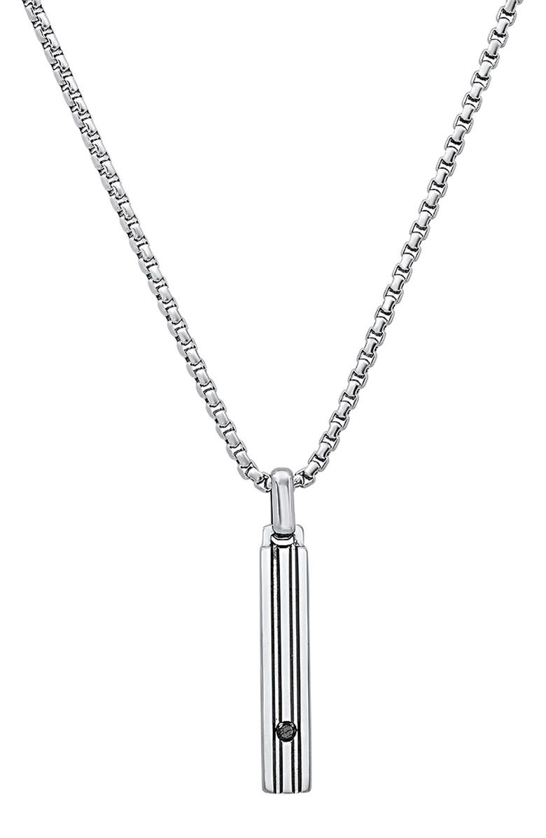 HMY JEWELRY Stainless Steel Rod Pendant Necklace, Main, color,