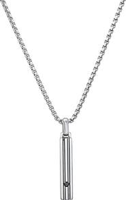 HMY JEWELRY Stainless Steel Rod Pendant Necklace