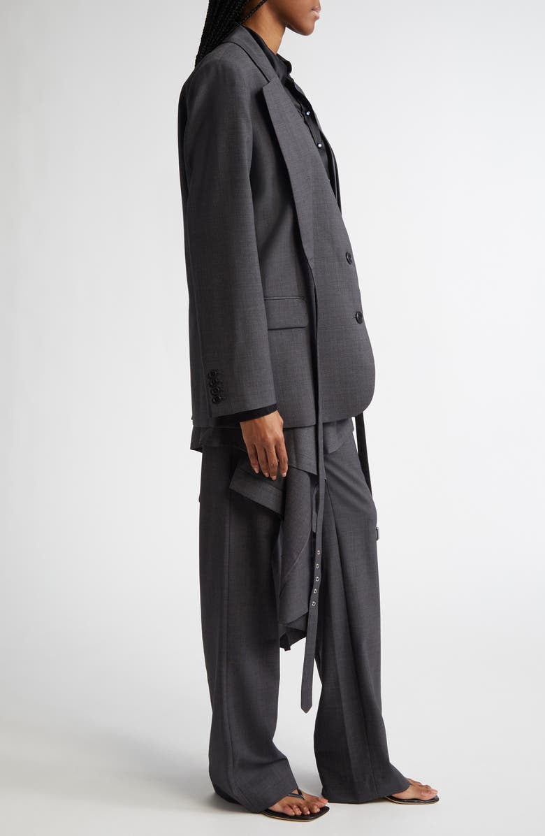 MONSE Crisscross Stretch Wool Blazer, Alternate, color, 