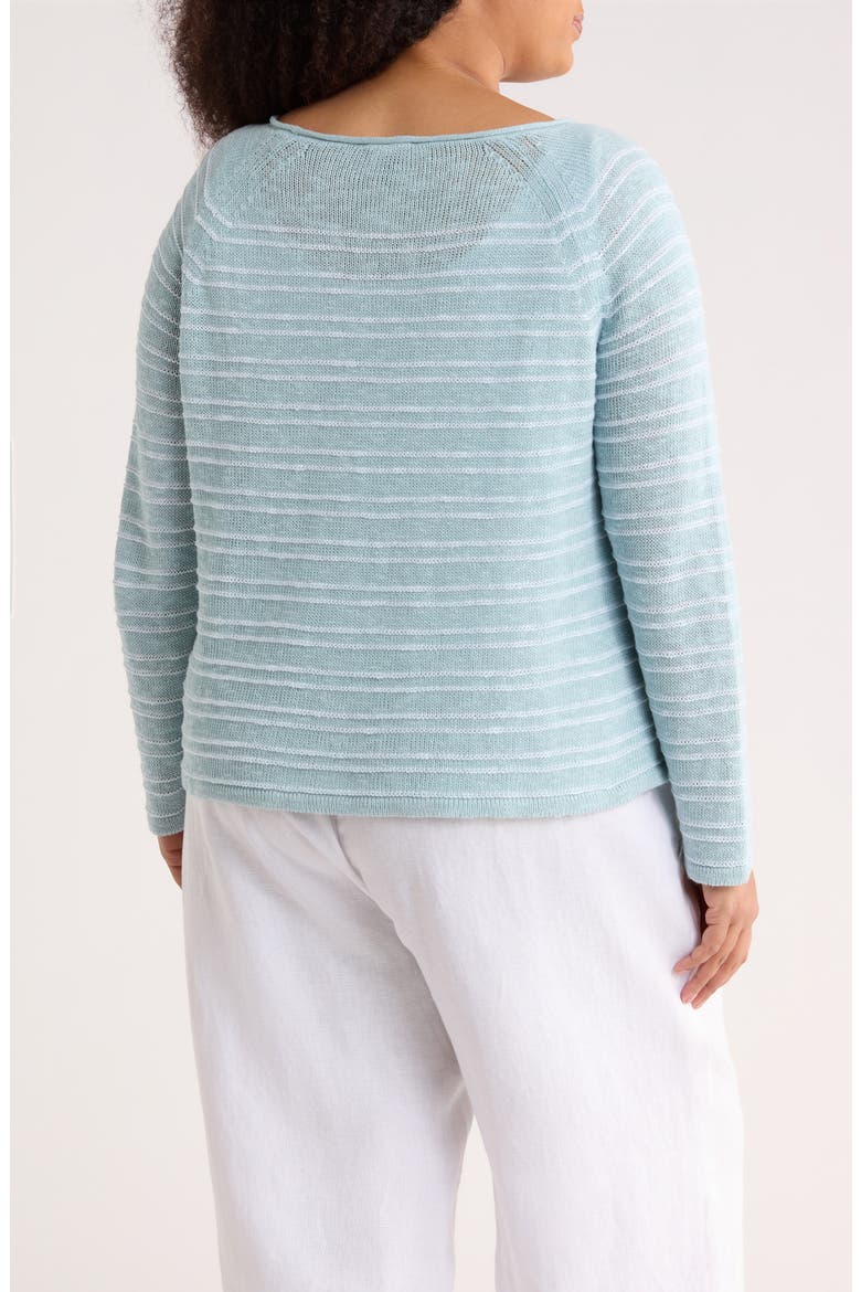 Bateau Neck Stripe Sweater, Alternate, color, BREEZE