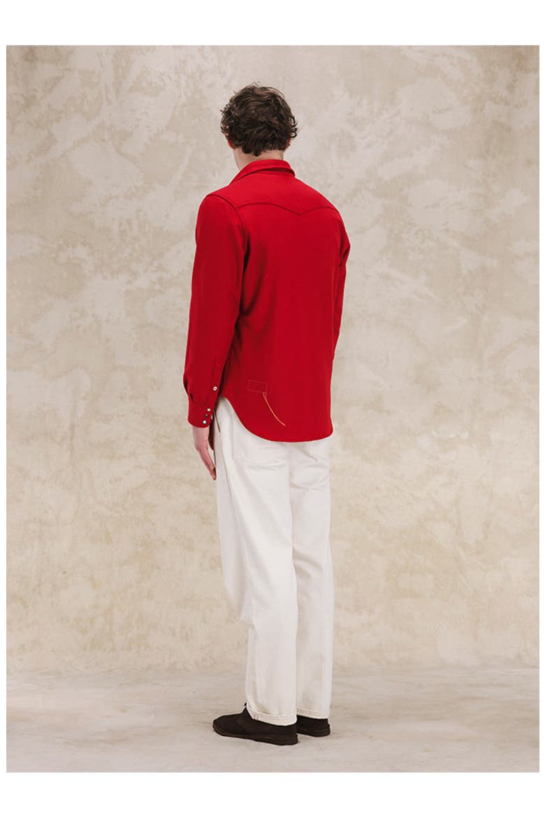 Pasadena Western Flannel Shirt, Alternate, color, Red