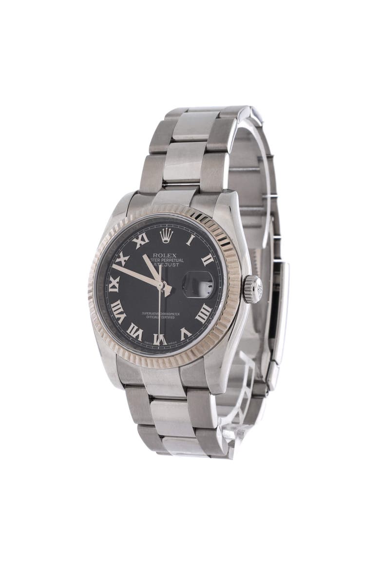 Oyster Perpetual Datejust Automatic Watch Stainless Steel and White Gold 36, Alternate, color, Metallic Silver