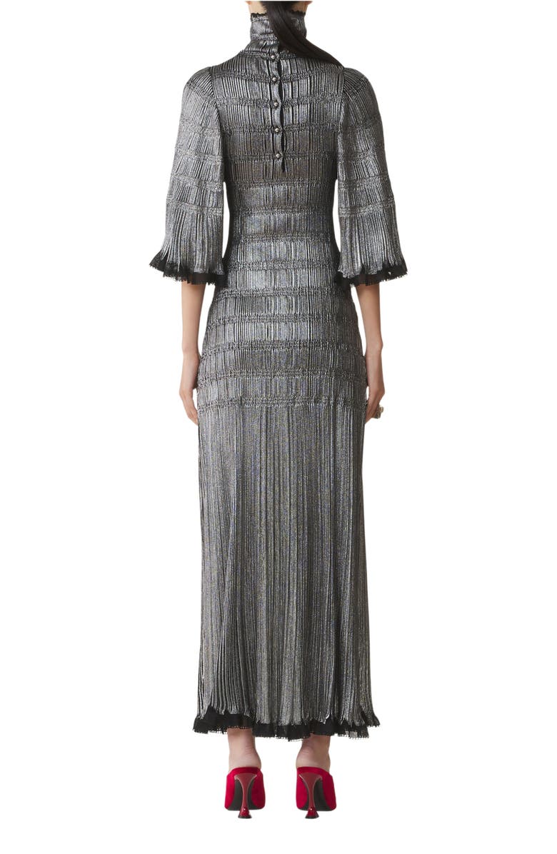 Lanvin Midi Dress In Metallic Viscose, Alternate, color, 