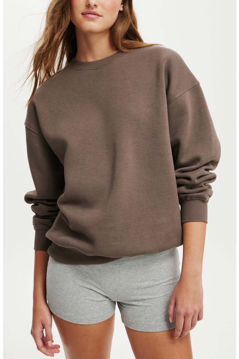 Women's Classic Fleece Crew Sweatshirt, Main, color, DARK TRUFFLE
