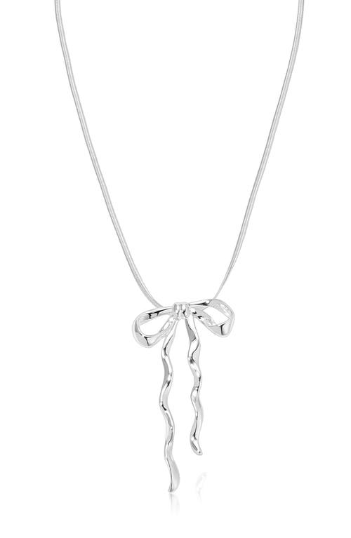 Ettika Bow Organica Pendant Necklace in Silver 