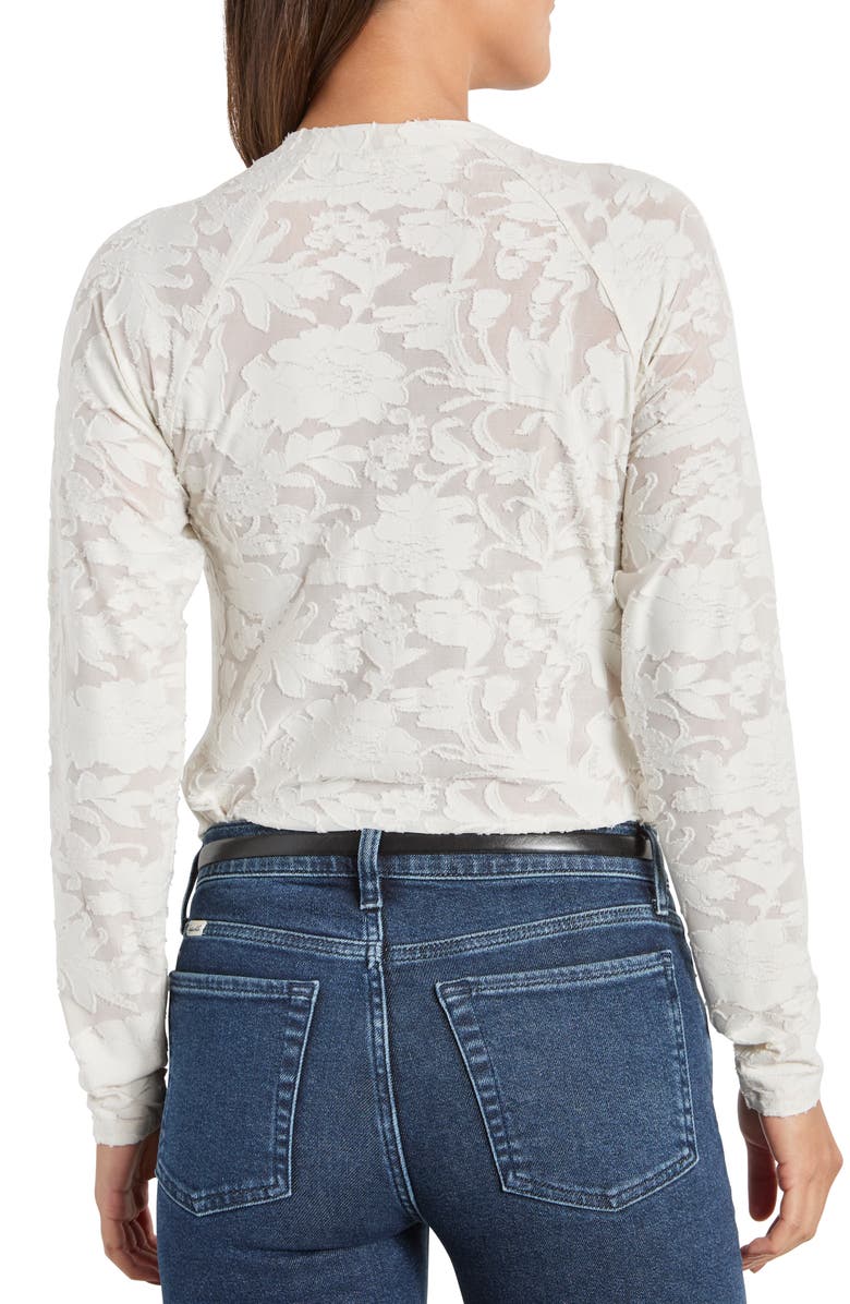 Splendid Cece Floral Semisheer Long Sleeve Top, Alternate, color, Pale Oak