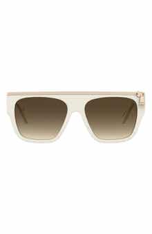 56mm Gradient Square Flat Top Sunglasses