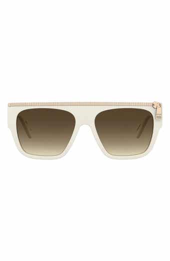 56mm Gradient Square Flat Top Sunglasses