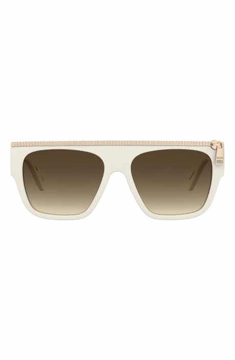 56mm Gradient Square Flat Top Sunglasses