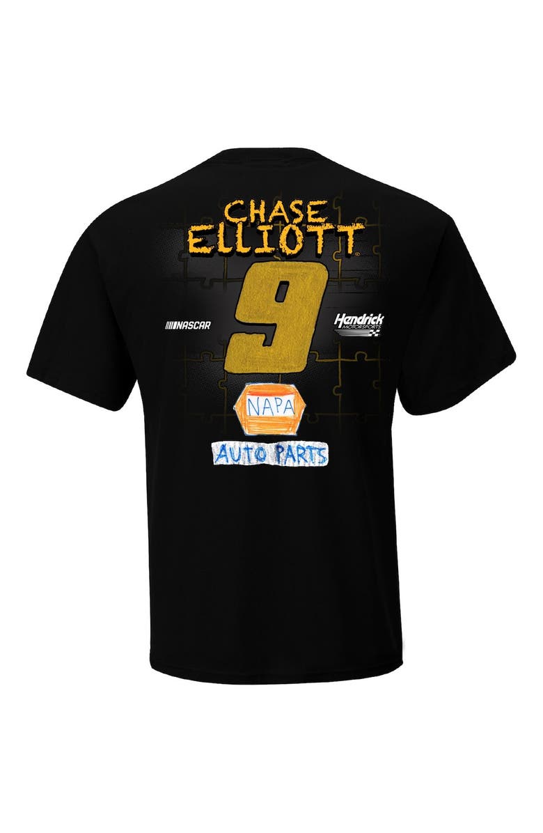 HENDRICK MOTORSPORTS TEAM COLLECTION Men's Hendrick Motorsports Team Collection Black Chase Elliott NAPA Children's Healthcare of Atlanta Graphic 2-Spot T-Shirt, Alternate, color, 