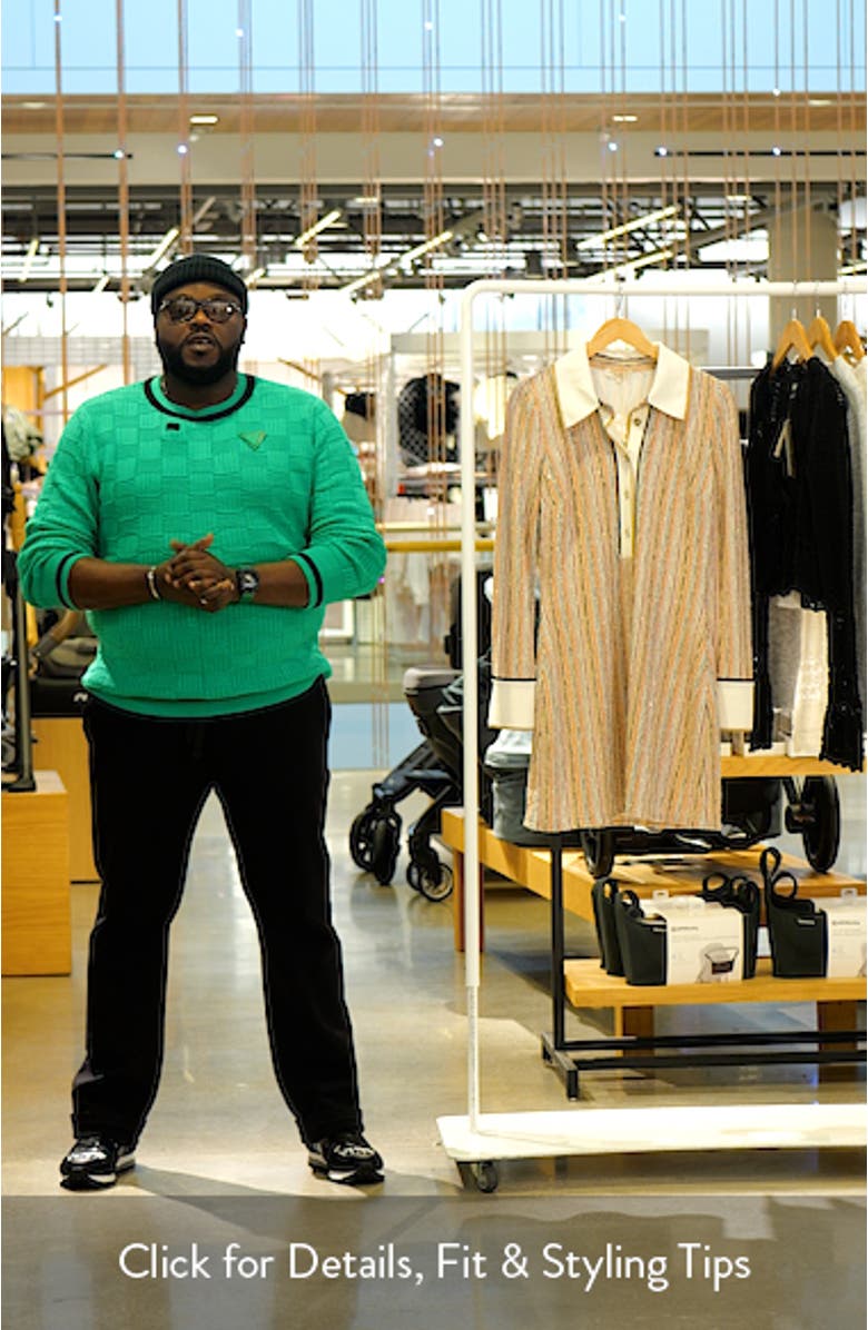 Carolina Sequin Stripe Long Sleeve Polo Minidress, sales video thumbnail