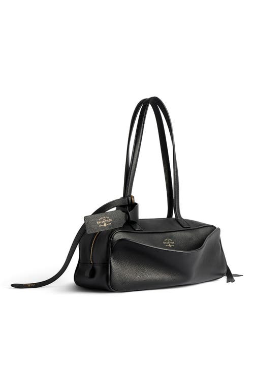 Balenciaga Small Bowling Leather Satchel In Black
