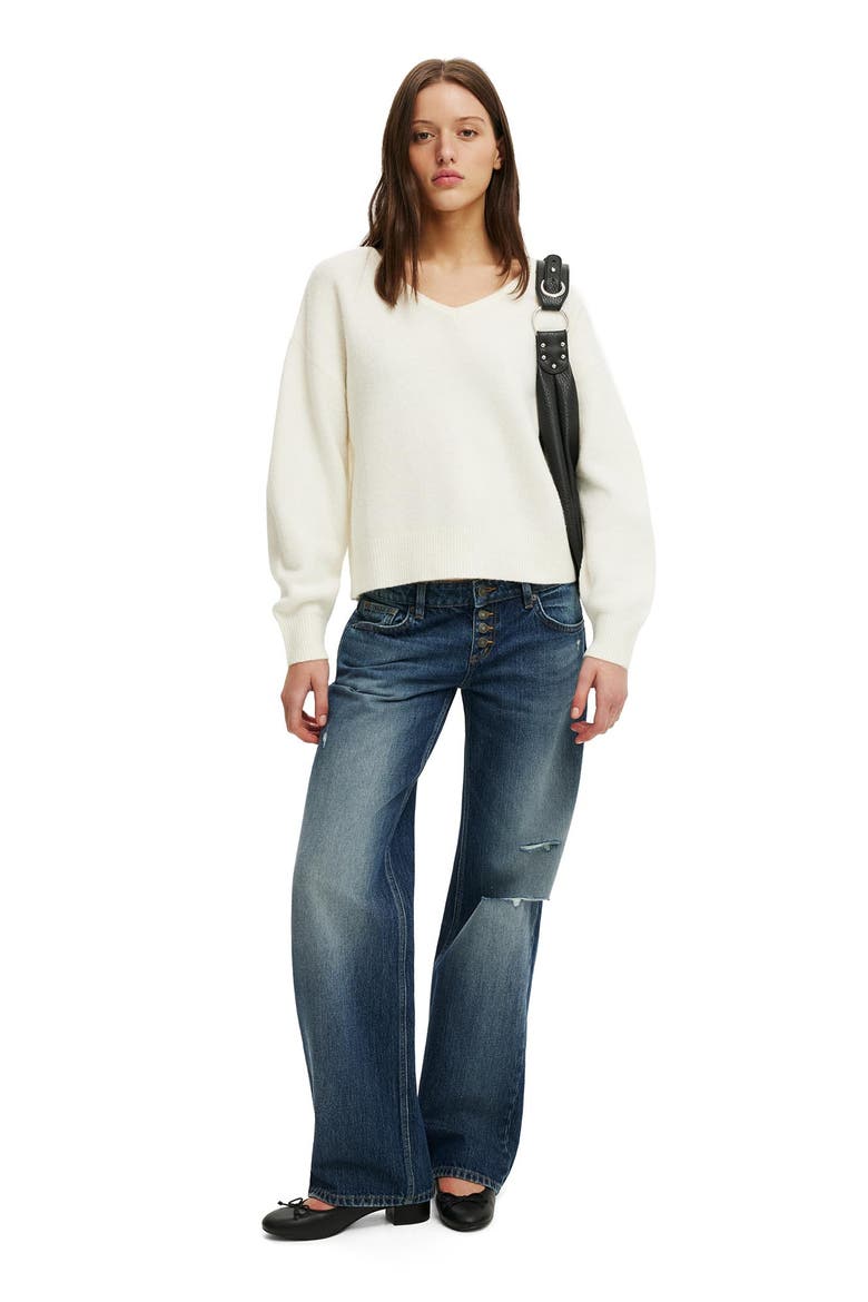 Women's Softest Luxe  Slouchy V Knit, Alternate, color, Porcelain