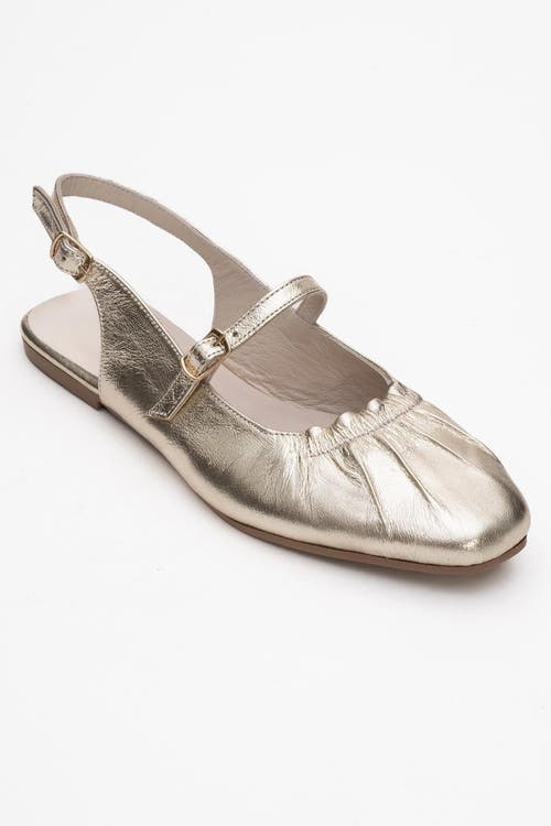 Forever & Always Shoes Britney Leather Closed-toe Sandal In Gold
