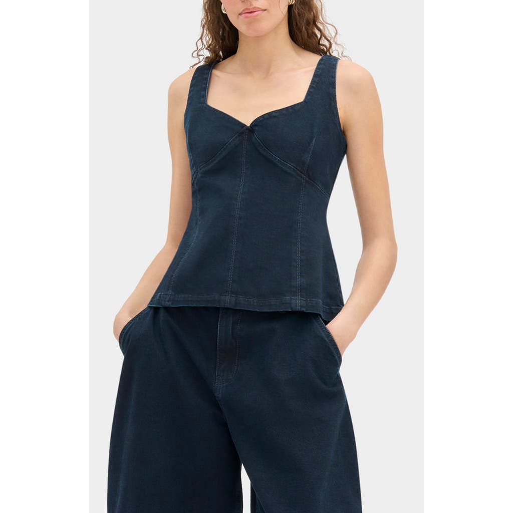 Aligne Storm Sweetheart Neck Denim Tank In Blue