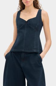 ALIGNE Storm Sweetheart Neck Denim Tank