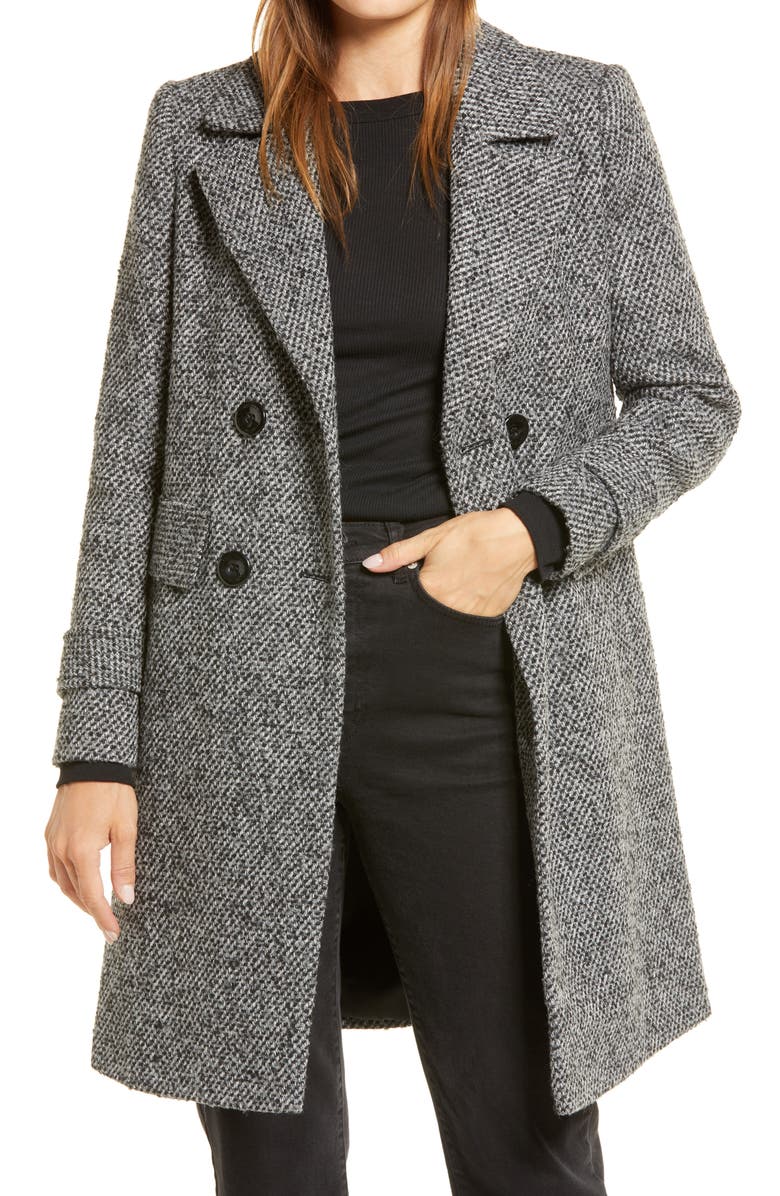 Sam Edelman Notch Collar Tweed Coat, Main, color,