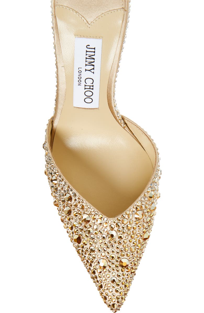 Jimmy Choo Saeda Crystal Ankle Strap Pointed Toe Pump, Alternate, color,