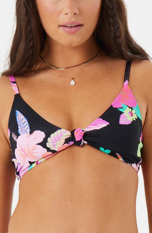 Roxy Wanderlust Knot Bikini Top In Black