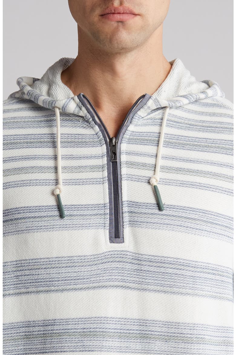 Baja Shoreline Stripe Quarter Zip Hoodie, Alternate, color, COCONUT