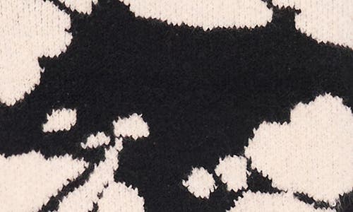 Vince Camuto Floral Jacquard Sweater In Black