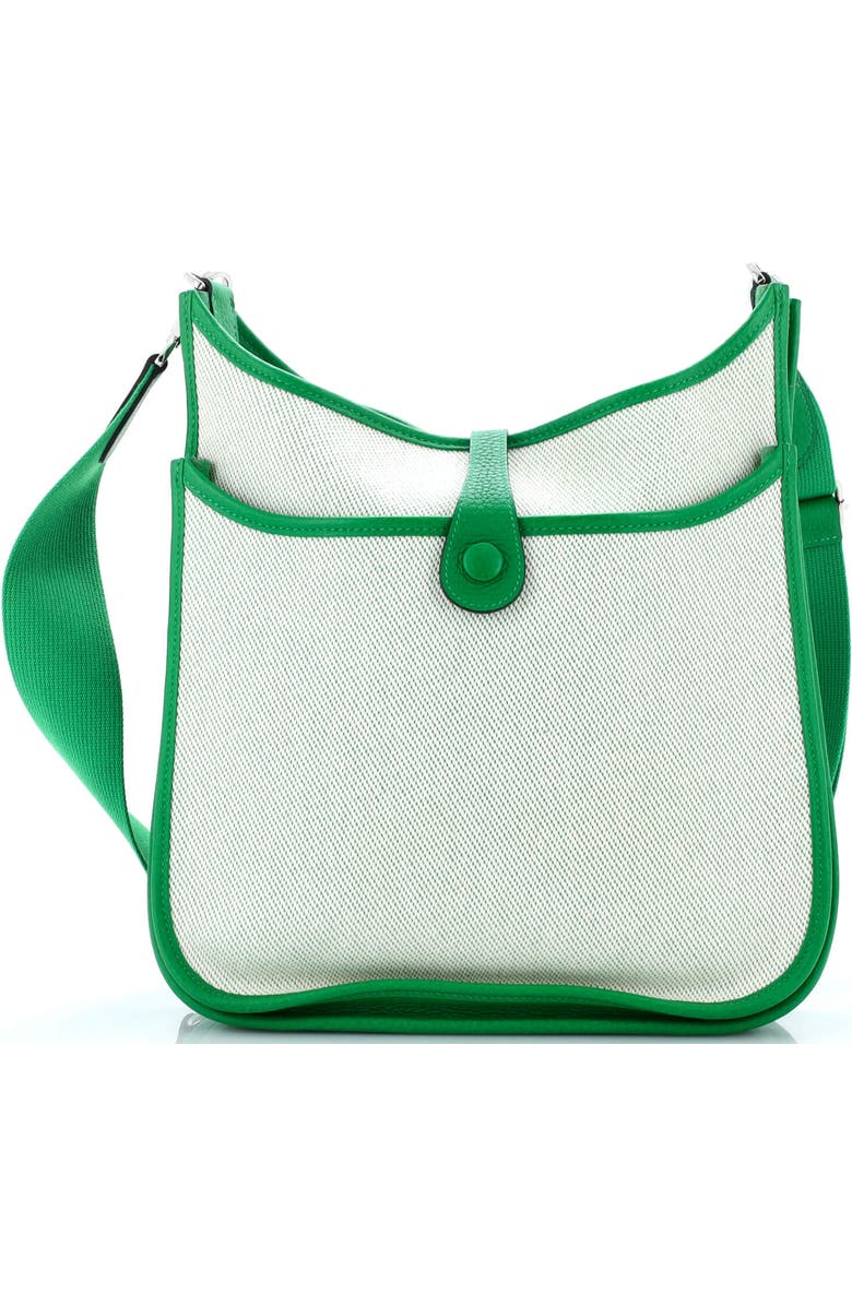 Pre-Owned Hermes Evelyne Bag Gen III Toile and Leather PM, Alternate, color, Green