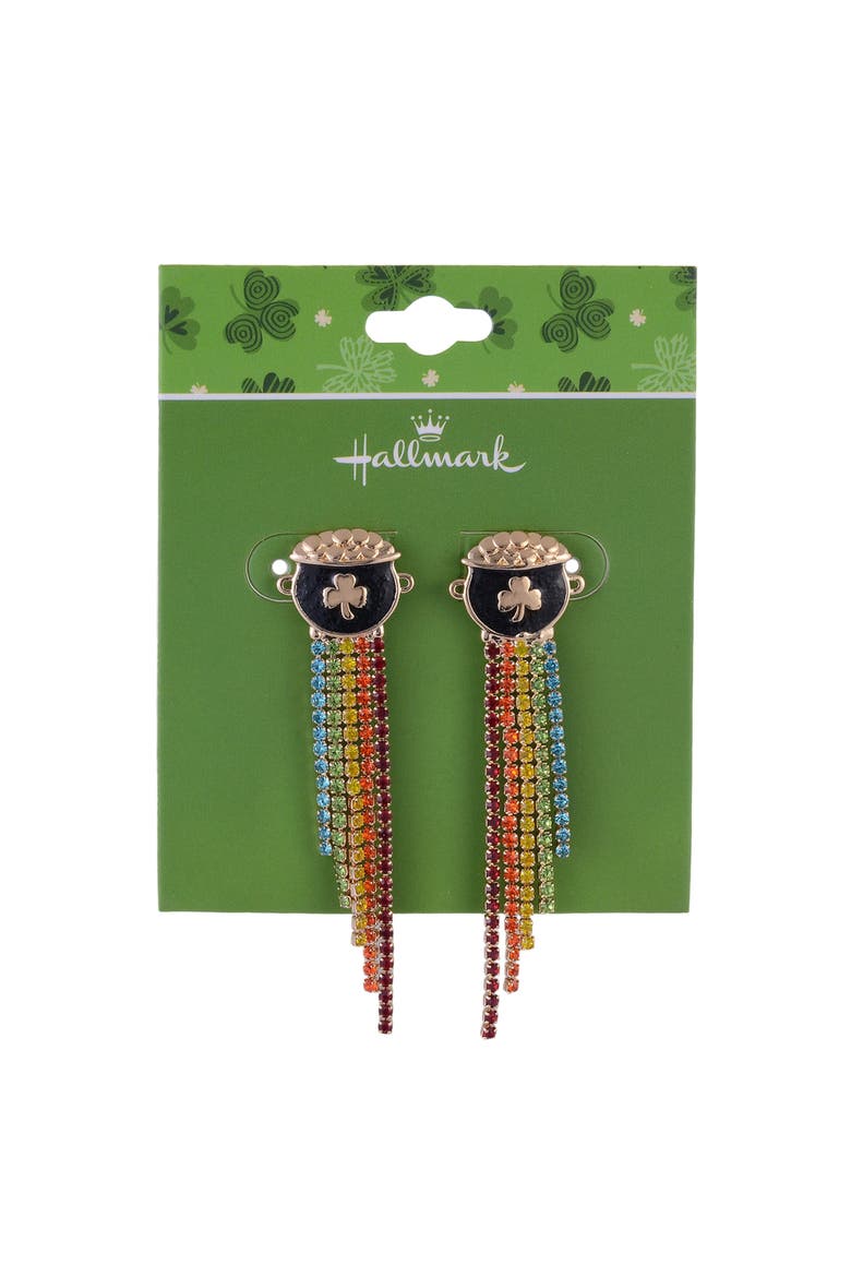 Pot Of Gold Earrings, Alternate, color, Green
