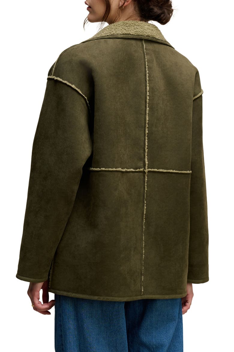 Shona Reversible Faux Shearling Jacket, Alternate, color, THICKT GRN