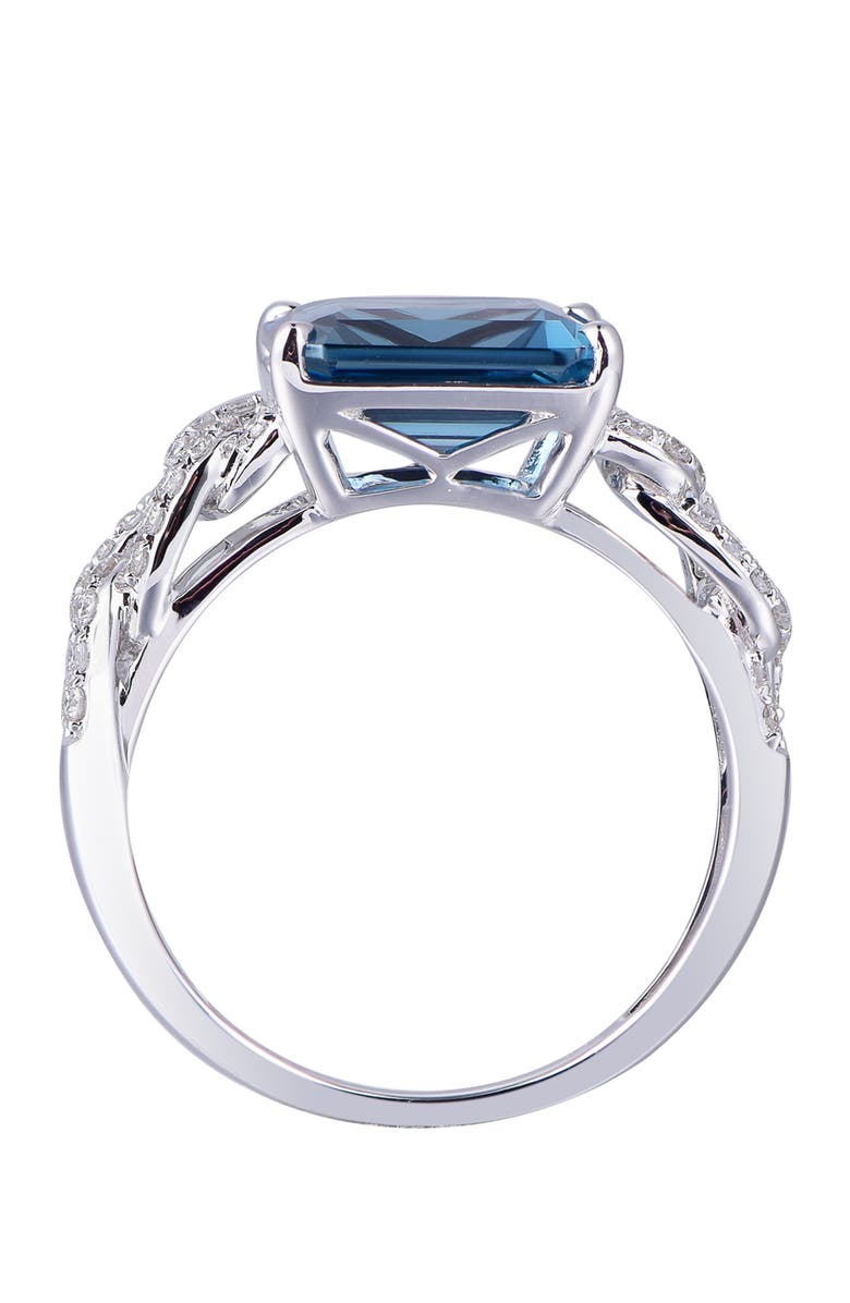 Kahn High Jewelry London Blue Topaz Ring with Diamonds, Alternate, color, London Blue