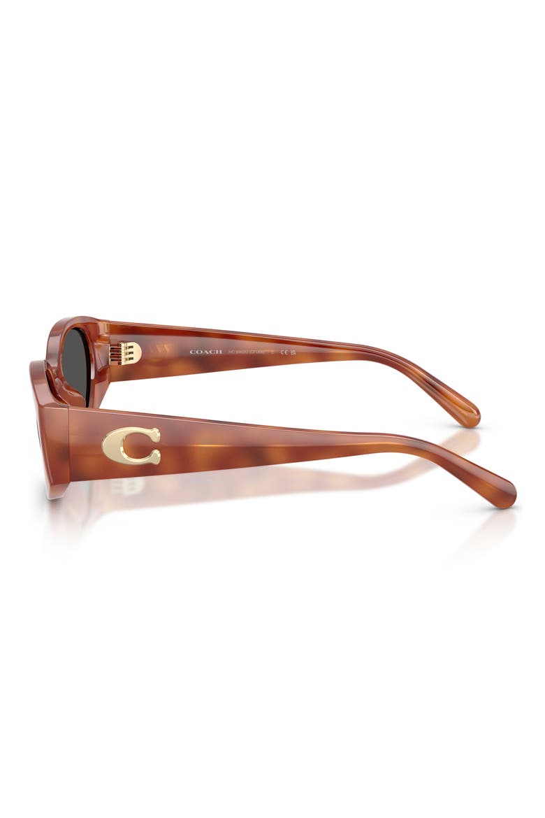 54mm Oval Sunglasses, Alternate, color, CARAMEL TORTOISE / GREY SOLID
