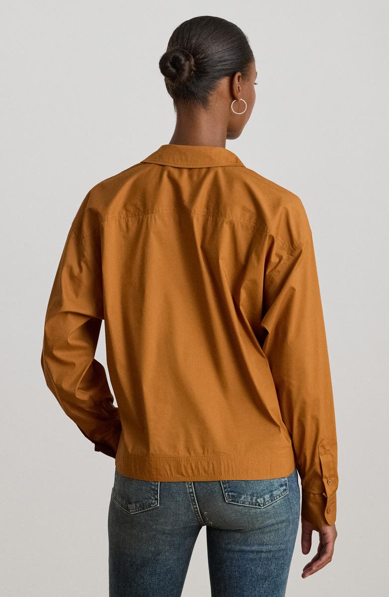 Lauren Ralph Lauren Silky Stretch Cotton Utility Shirt, Alternate, color, Cinnamon Bark