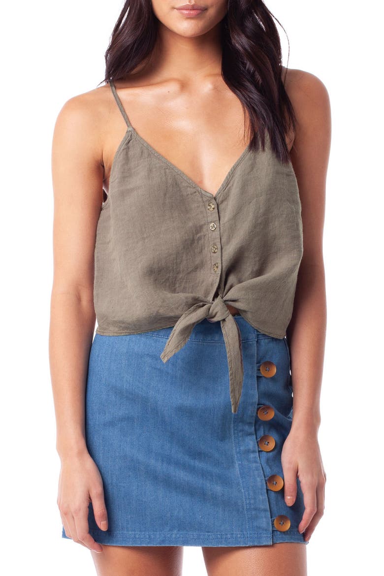 Amalfi Tie Hem Top, Main, color, OLIVE