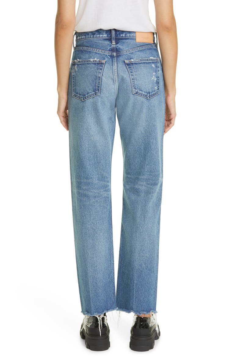 Ashley Wide Straight Leg Jeans, Alternate, color, BLUE