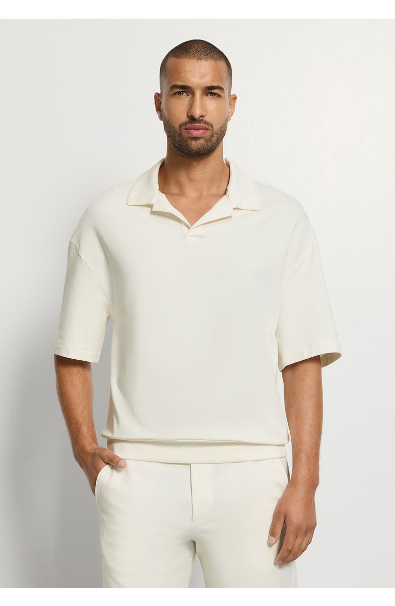 Hanro Natural Living Organic Cotton Collar Sweatshirt, Alternate, color, Misty White