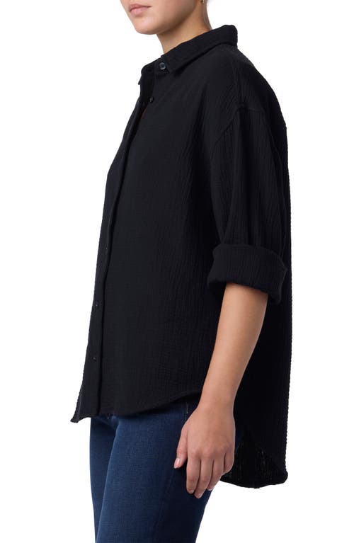 Joe's Gauze Boyfriend Button-up Shirt In Black
