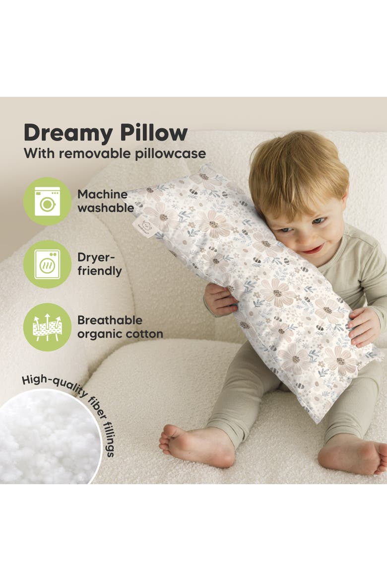 Buddy Toddler Pillow, Alternate, color, Flora Vale