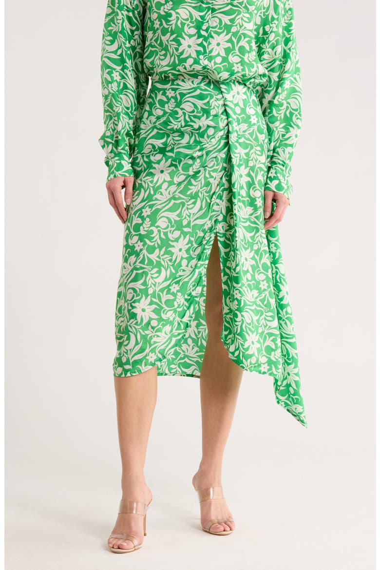 Juliqua Floral Midi Skirt, Main, color, IMPRIME ONIRIQUE VERT