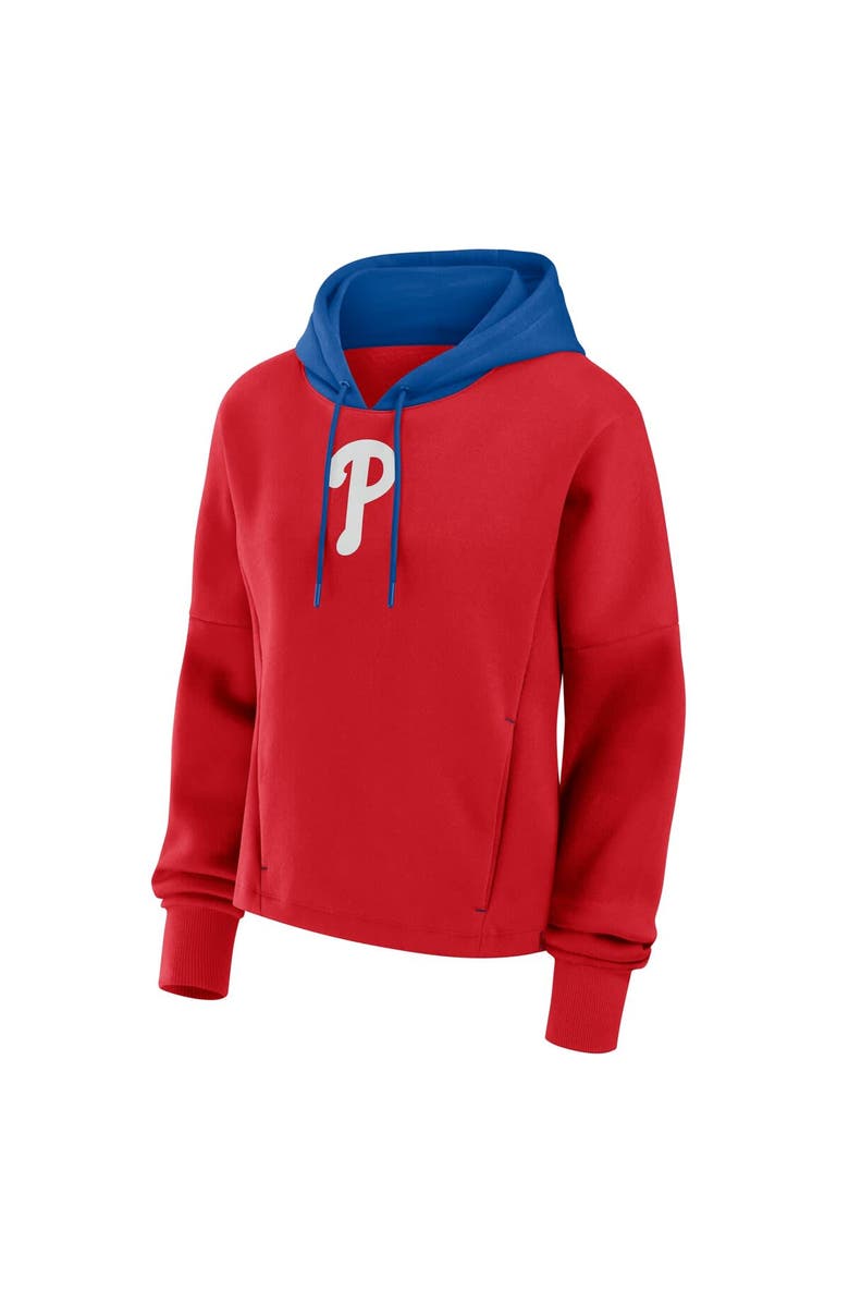 FANATICS Women's Fanatics Red Philadelphia Phillies Oversized High Hip Legacy Fleece Pullover Hoodie, Alternate, color, Red
