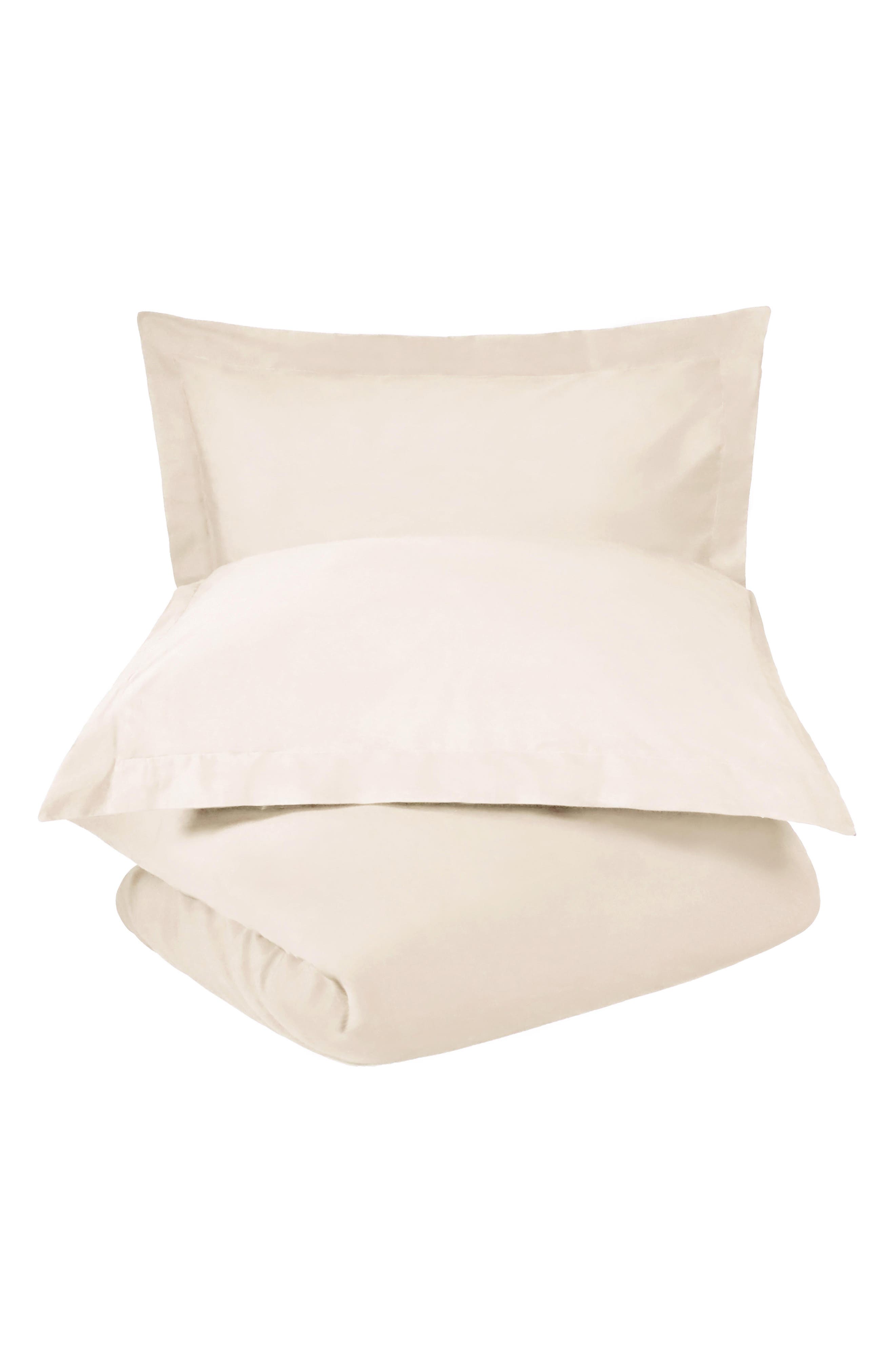 Solid 800 Thread Count Sateen Duvet Cover & Shams Set