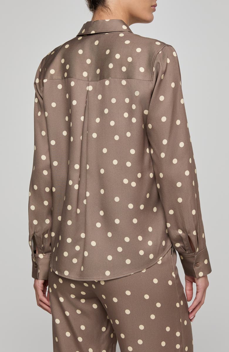 L'AGENCE Ellery Polka Dot Button-Up Shirt, Alternate, color, Cardamom/ Ecru Polka Dot