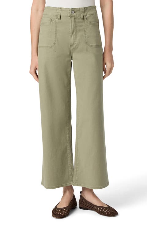 Anessa High Waist Wide Leg Utility Jeans (Vintage Oak Moss)