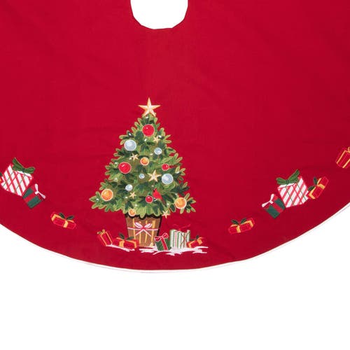 C & F Home C&f Home Holiday Tree Skirt In Red