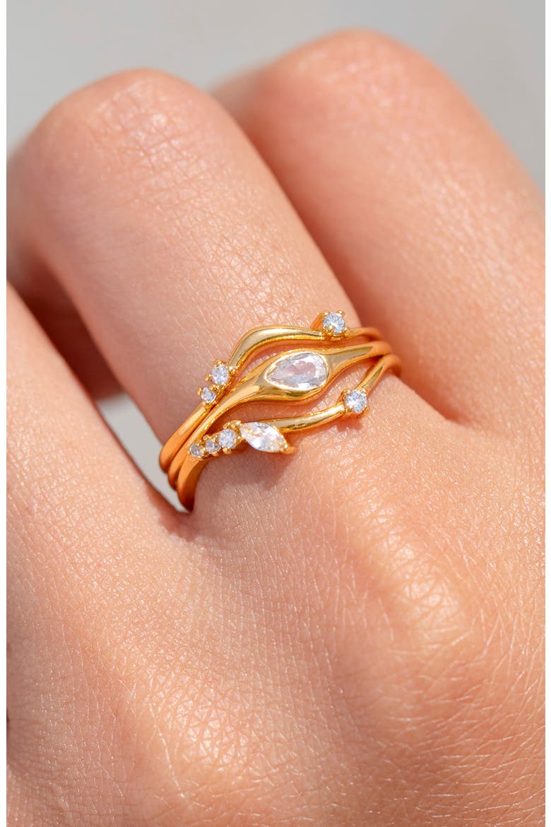 Tulum Set of 3 Stackable Rings, Alternate, color, GOLD