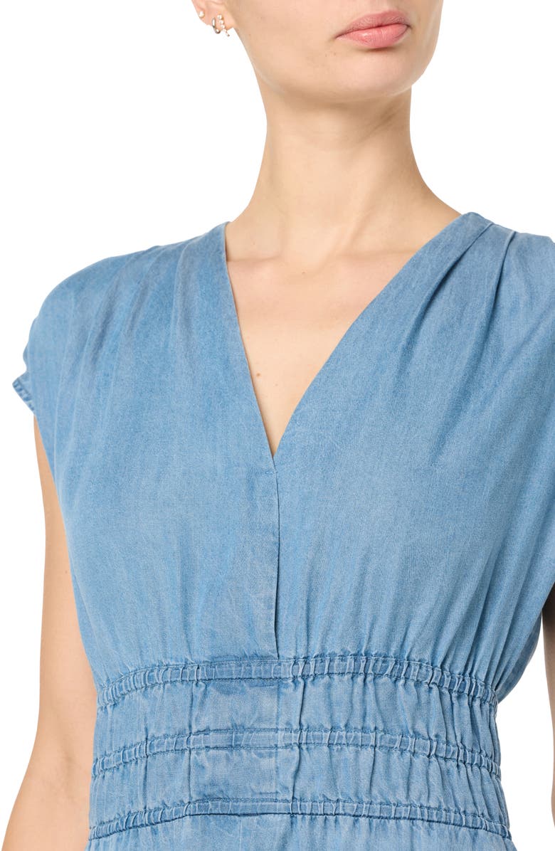 Cap Sleeve Chambray Maxi Dress