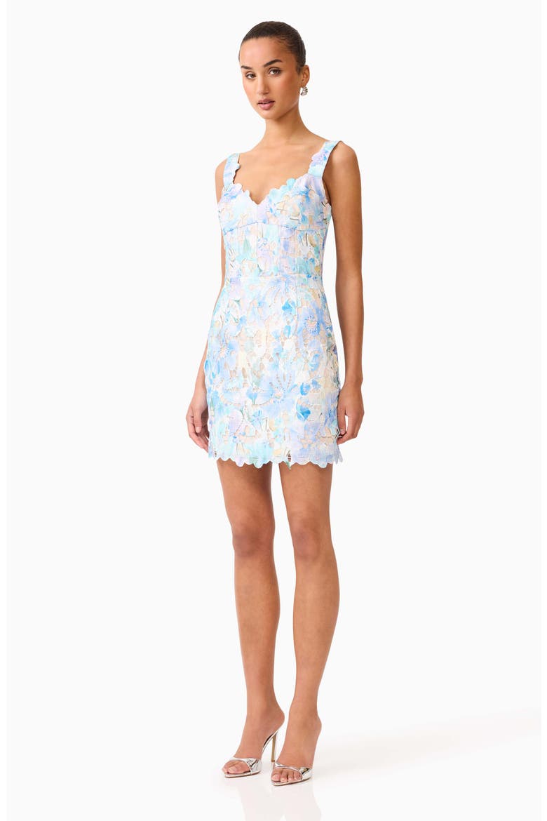 Kalissa Floral Embroidery Cocktail Minidress, Alternate, color, BLUE MULTI