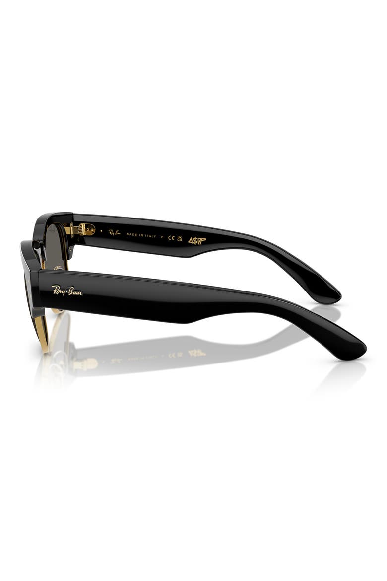 x A$AP Rocky Blacked Out Mega Clubmaster 53mm Square Sunglasses (Limited Edition), Alternate, color, BLACK ON GOLD/ DARK GREY